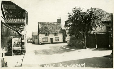 Foxes shop on left, post office on right